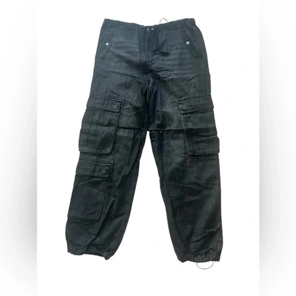 NWT BLANK NYC Chambray Drawstring Cargo Pants - Picture 3 of 6